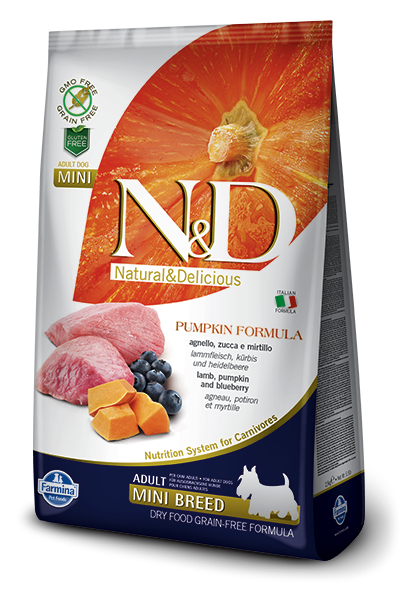 Farmina N&D Pumpkin Lamb & Blueberry Mini Breed Adult Dog Food