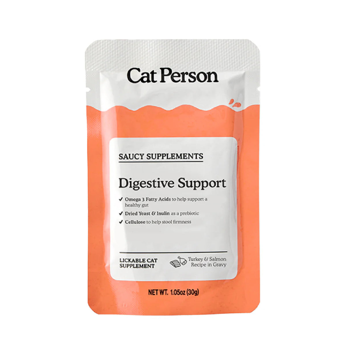 Weruva Cat Person Digestive Support Supplement Turkey and Salmon Recipe in Gravy for Cats- 1.05 oz